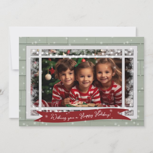 Photo de famille Classique Joyeux Noël Carte (Devant)
