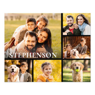 Photo de famille Collage 6 Photos Nom Noir
