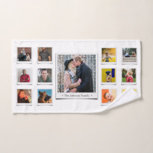 Photo de famille Collage Serviette à main blanche