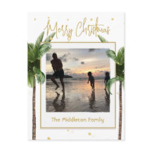 Photo de famille de Noël Carte postale Tropical Go