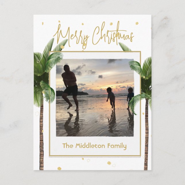 Photo de famille de Noël Carte postale Tropical Go (Devant)