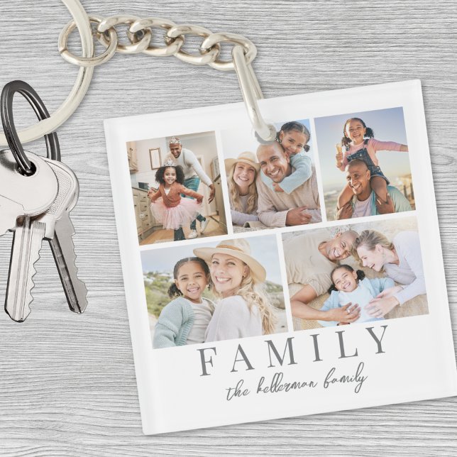 Photo de famille double face personnalisée (Custom Double Sided Family Photo Keychain)