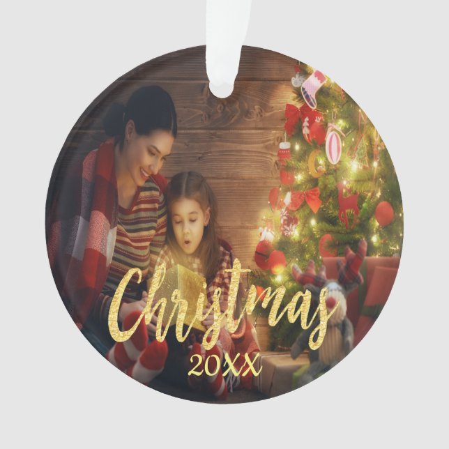 Photo de famille Noël écriture or (devant)
