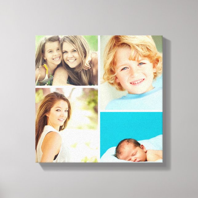 Photo de famille noire et blanche Collage de toile (Recto)