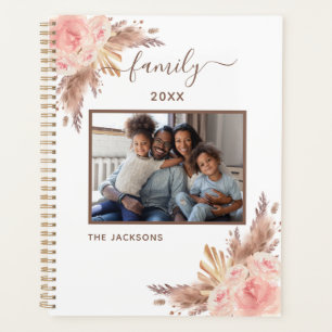 Photo de famille pampas herbe rose floral blanc 20