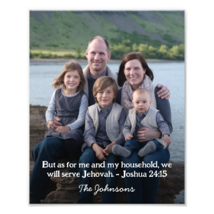 Photo de famille personnalisée Joshua 24:15