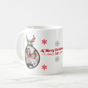 Photo de famille personnalisée Mug Wreath de Noël
