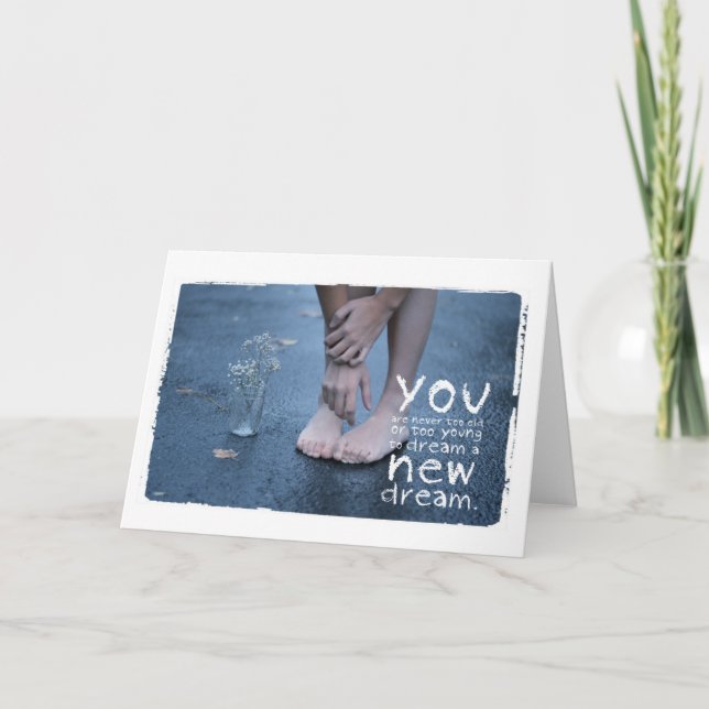 photo de fille dans la carte de voeux de pieds nus (Devant)