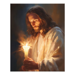 Photo de Jésus tenant une bougie