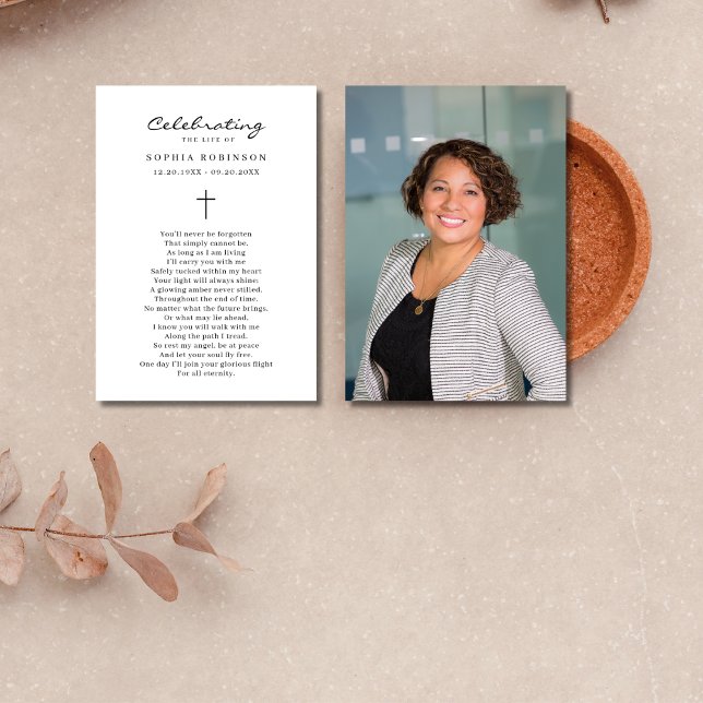 Photo de la carte de prière funéraire pour la célé (Créateur téléchargé)