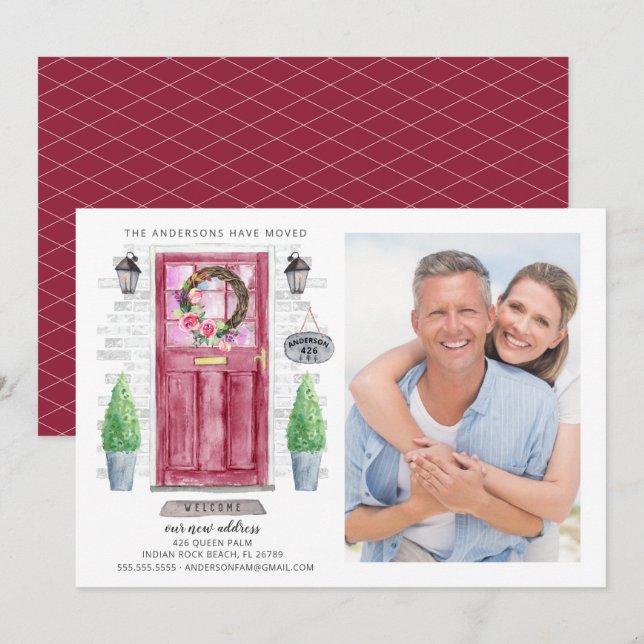 Photo de la porte avant Faire-part de déplacement (Devant / Derrière)