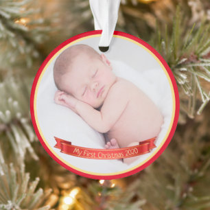 Photo de la première bannière rouge de Noël du béb
