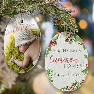 Photo de la première étape de Noël du bébé rustiqu
