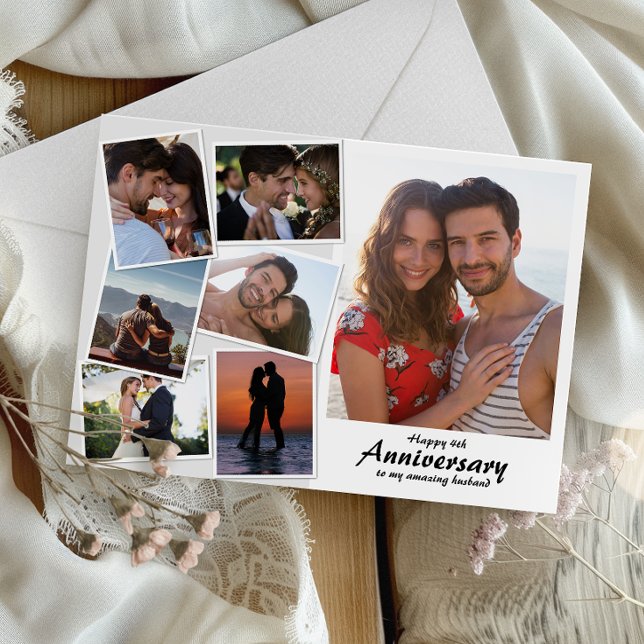 Photo de l'anniversaire du mariage | Carte de coll (Capture cherished moments and heartfelt love in one beautiful card.)