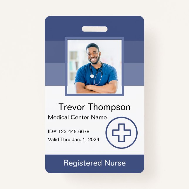 Photo de l'employé de l'hôpital personnel Badge bl (Devant)