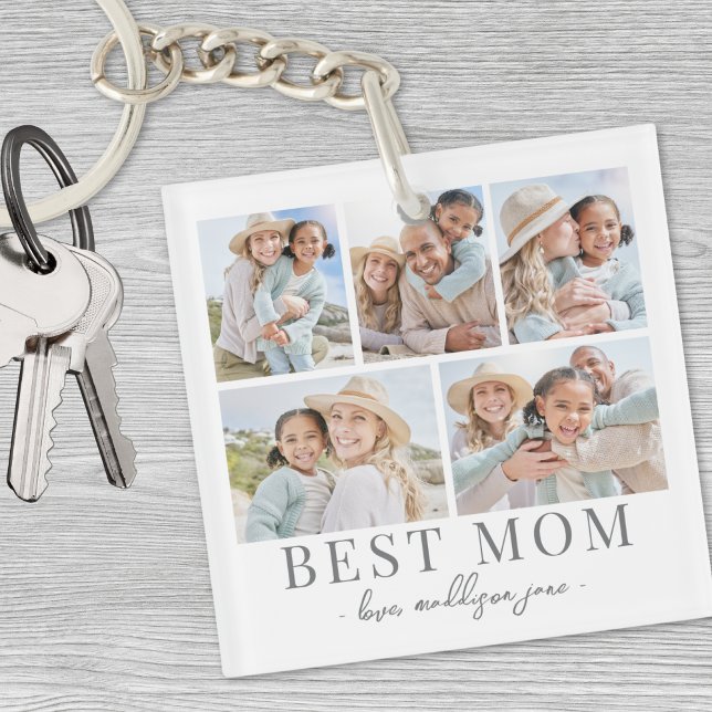 Photo de Maman Collage (Mom Photo Collage Keychain)