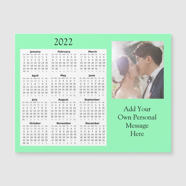 Photo de mariage 2022 Mini Calendrier  Invitation  (Devant)