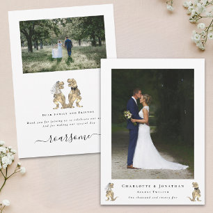Photo de mariage de dinosaures Merci