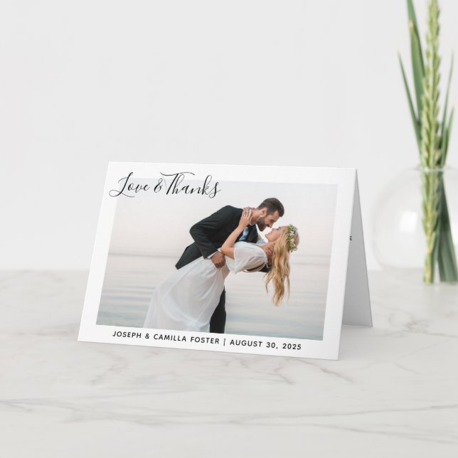 Photo de mariage fantaisie Amour et Merci (Devant)
