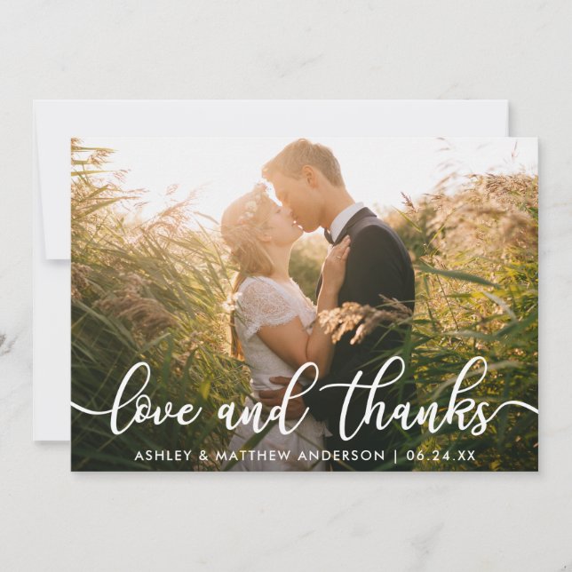 Photo de mariage Merci | Amour et Remerciements (Devant)