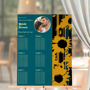 Photo de mariage moderne Tournesol Bleu sarcelle O