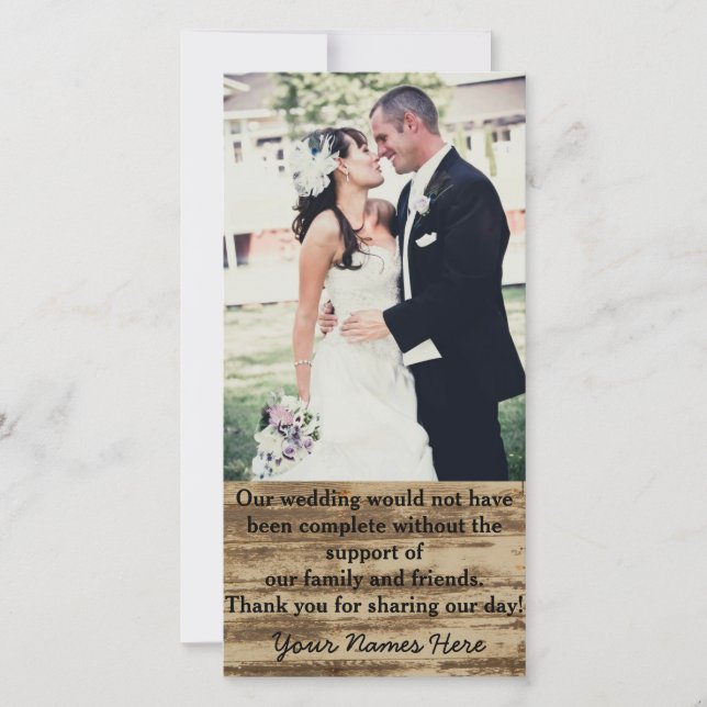 Photo de mariage personnalisée Merci Cartes (Devant)