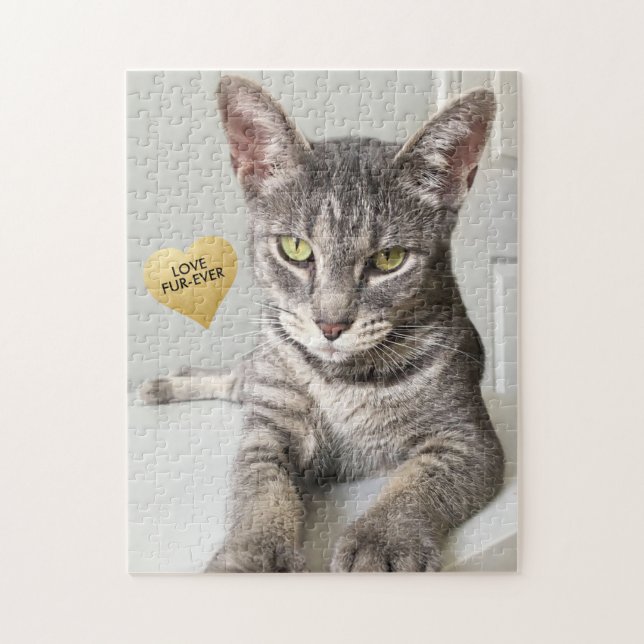 Photo de mon chat sur un puzzle personnalisé (Vertical)