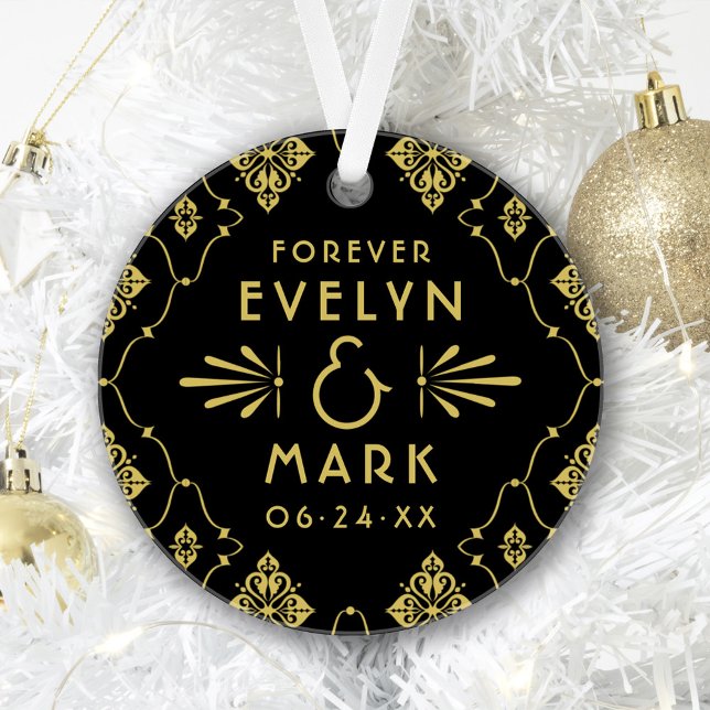 Photo de monogramme de mariage Art déco en or vint (Créateur téléchargé)