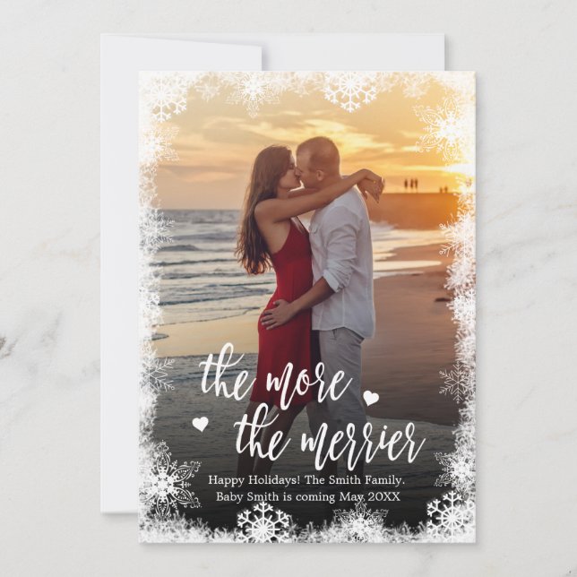 Photo de neige Cartes de Faire-part de grossesse d (Devant)