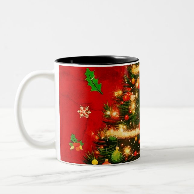 Photo de Noël Café Mug (Gauche)