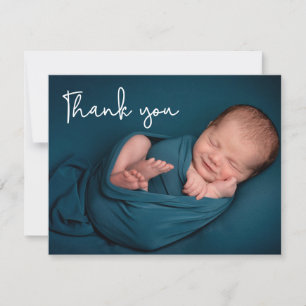 Photo de nouveau-né baby shower moderne merci