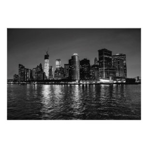 Photo de nuit du paysage d'horizon de New York