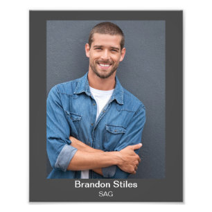 Photo de tête pour acteurs 8x10 avec double texte