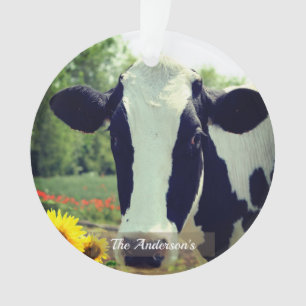 Photo de vache personnalisée noir et blanc