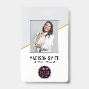 Photo d'employé de l'entreprise minimale Badge d