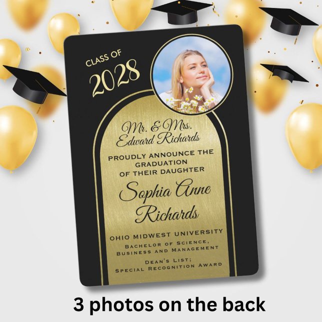 Photo Des Parents Faire-part De Graduation Noire (Créateur téléchargé)