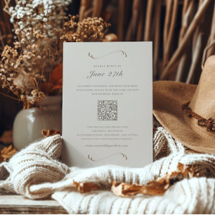 Photo/Détails Carte RSVP de mariage d'ivoire et de