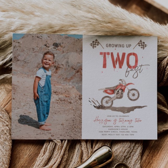 Photo DEUX Vélo Fast Dirt Invitation Anniversaire (Créateur téléchargé)