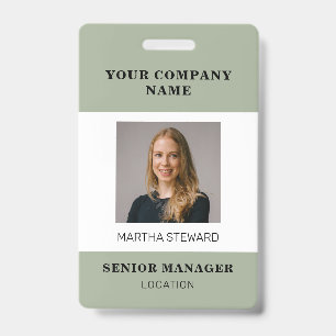 Photo d'identité de votre entreprise ID Badge Vert