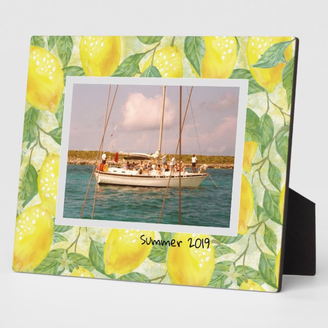 Photo Display Plaque with Lemons Background Fotoplatte (Seite)