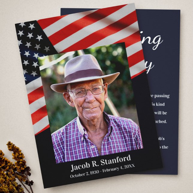 Photo du drapeau américain disparue Faire-part (Créateur téléchargé)