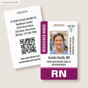 Photo du logo du badge d'infirmière ID RN employée
