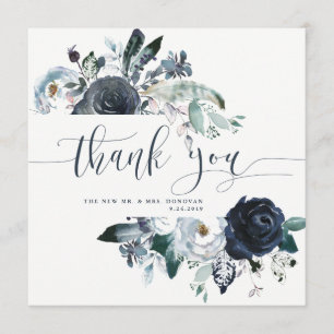 Photo du Merci de mariage de pivoine de marine