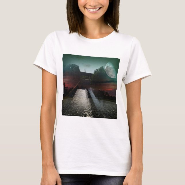 Photo d'un pont d'eau dans le t-shirt au clair de  (Devant)