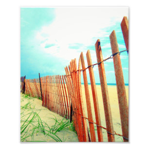 Photo dunaire de barrière de plage rouge