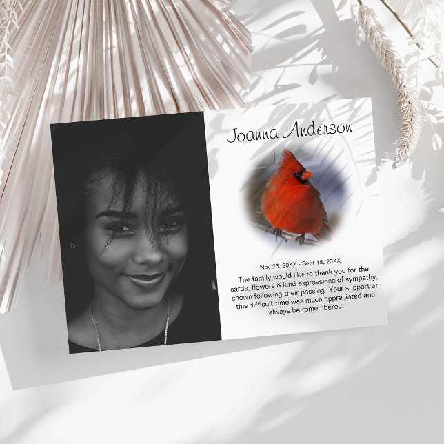 Photo élégante Merci funéraire du cardinal rouge c (Créateur téléchargé)