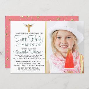 Photo Elégante moderne First Communion Invitation
