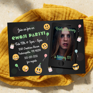 Photo Emoji Anniversaire Fête Invitation