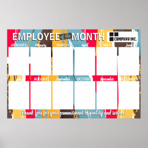 Photo employee of the month recognition display poster