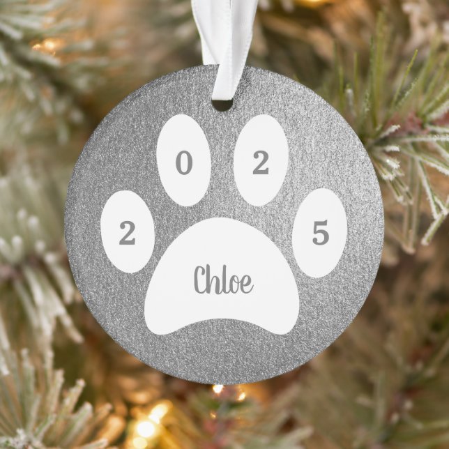 Photo Empreinte de patte blanc Silver Chat avec no (Arbre)